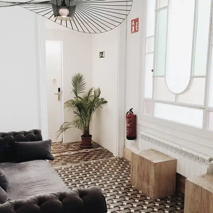 dark flooring in sitting area