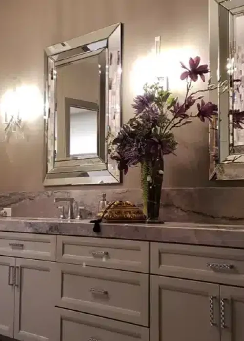Luxurious Bathroom Sink with beautiful tiles